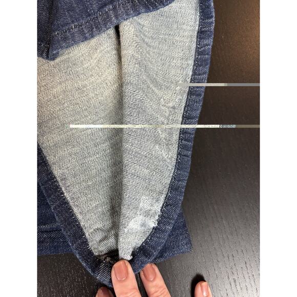 Pilcro Wide Leg Pants Dark Denim Blue Size 28 Trouser Jeans Palazzo - Picture 8 of 12